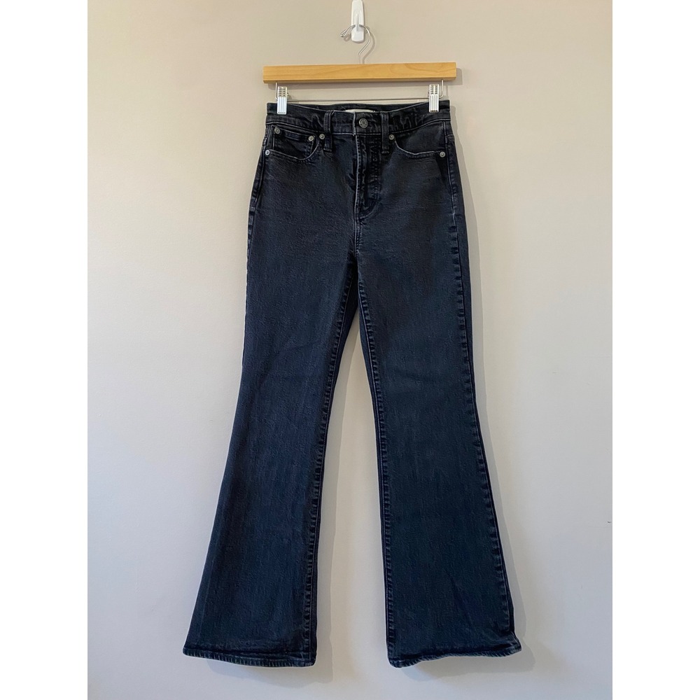 Madewell‎ The Perfect Vintage Flare Jean High Rise Black Denim Size 25 - Picture 2 of 7